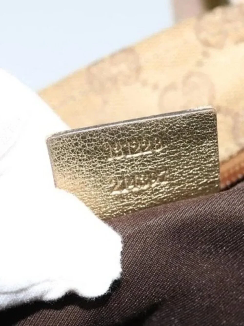 GUCCI GG Canvas Sherry Line Hand Bag Beige Gold pink 131228 Auth ac3698 - Picture 9 of 15